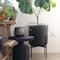 Hello Honey® 25.5" Black Metal Planter with Stand